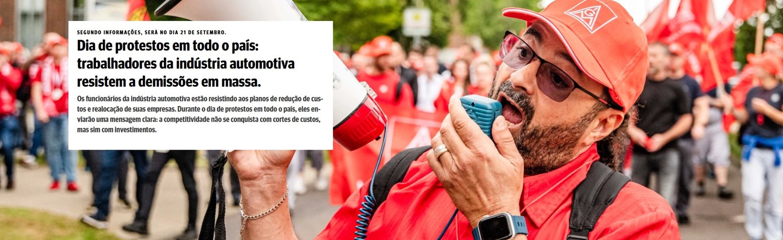 Orientação do sindicato IGMetall em sua página, aos trabalhadores alemães