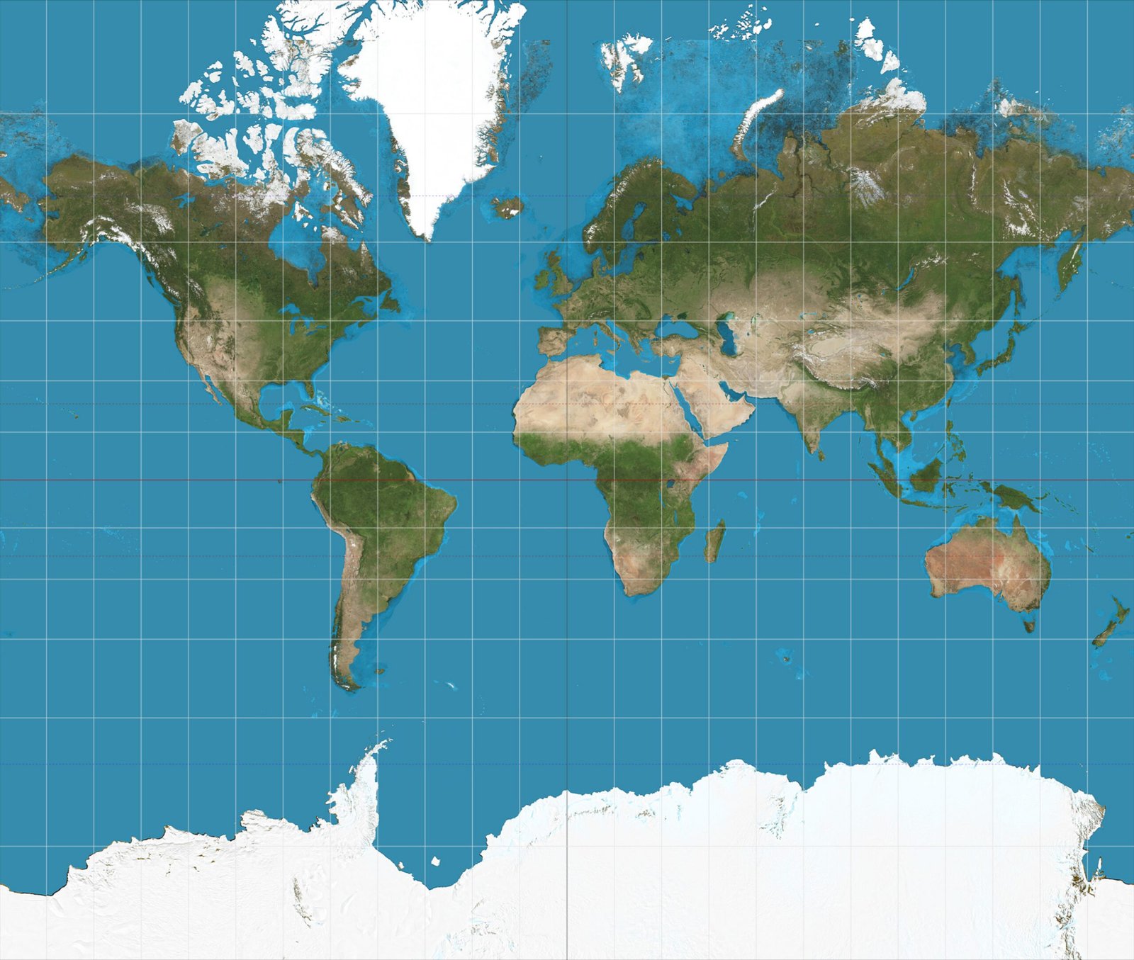 Projeção de Mercator, criada em 1569.