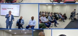 Sincomerciários promovem workshop informativo sobre assédio eleitoral, com especialistas e representantes de sindicatos presentes.