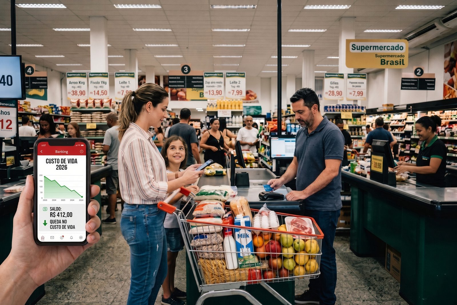 o poder de compra de alimentos reflete a recuperação econômica e os ajustes do salário mínimo desde 2023.