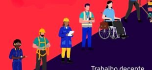 Cartaz da OIT para o Dia Internacional do Trabalho Decente 2026.