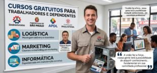 Cursos gratuitos de qualificação profissional em São Paulo oferecem formação em Logística, Marketing e Informática. Saiba como participar