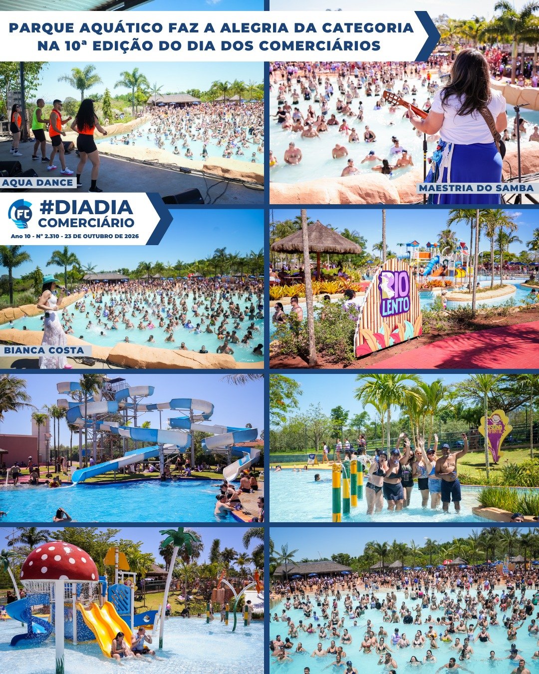 O Eco Blue Acqua Park foi o cenário perfeito para o Dia dos Comerciários, oferecendo diversão com piscinas e toboáguas.
