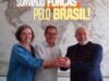 Gleisi Hoffmann, então presidente do PT, Paulinho da Força e Luiz Inácio Lula da Silva em imagem publicada por Paulinho em seu Twitter em 19 de abril de 2022.