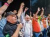 Miguel Torres com o presidente Lula e sindicalistas no 1º de Maio de 2024: dignidade do trabalhador.